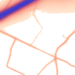 Daytime road noise heatmap for NR18 9JP