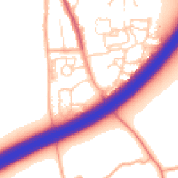 Daytime road noise heatmap for NR18 9NW