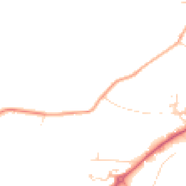 Daytime road noise heatmap for NR18 9PJ