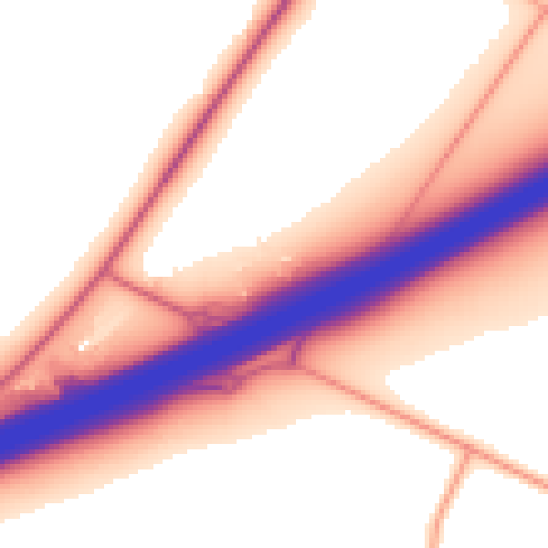 Daytime road noise heatmap for NR18 9TG