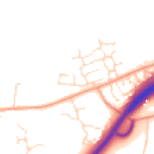 Daytime road noise heatmap for NR20 3BQ