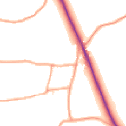Daytime road noise heatmap for NR20 5NL