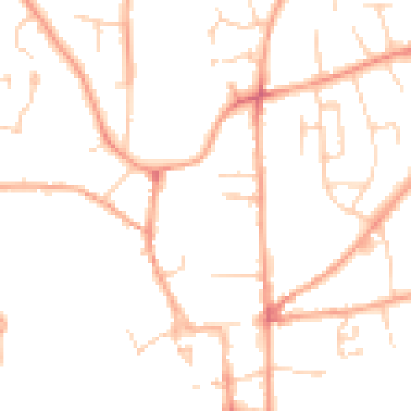 Daytime road noise heatmap for NR21 9DD