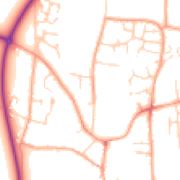 Daytime road noise heatmap for NR21 9QX