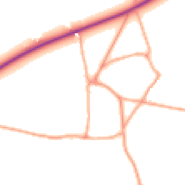 Daytime road noise heatmap for NR24 2PQ