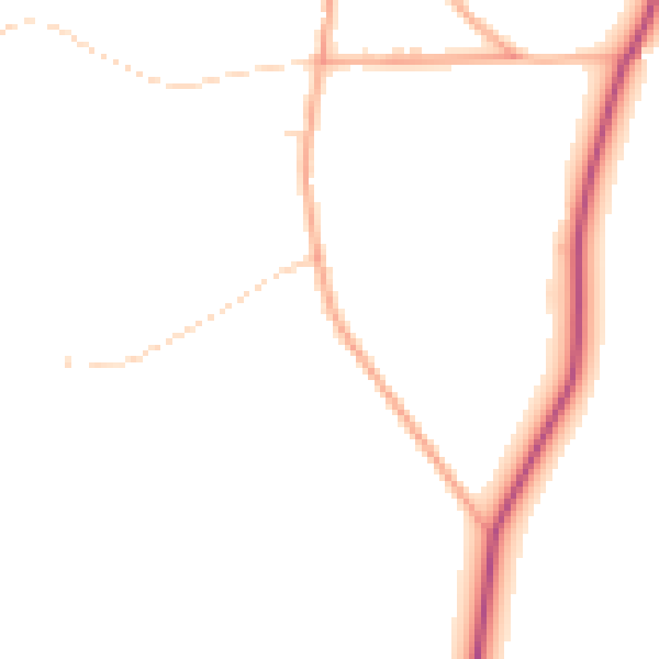 Daytime road noise heatmap for NR24 2QZ