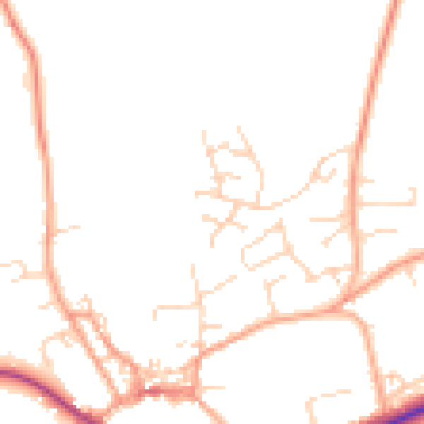 Daytime road noise heatmap for NR25 6AF