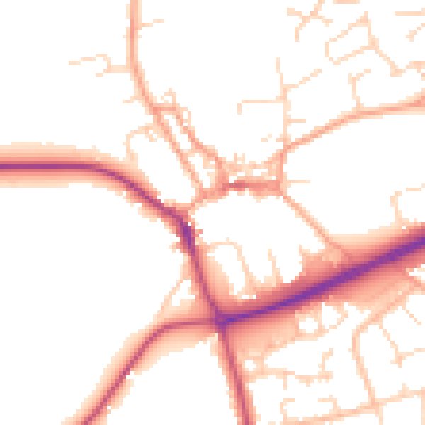 Daytime road noise heatmap for NR25 6AR
