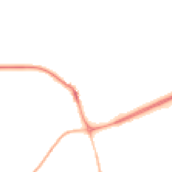 Night-time road noise heatmap for NR25 6AR