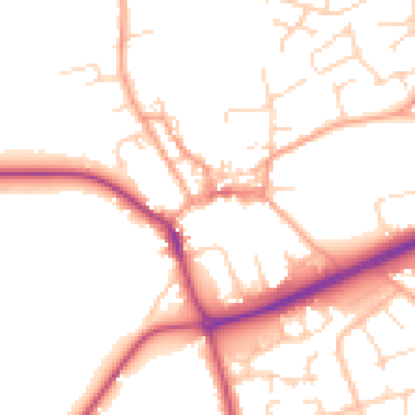 Daytime road noise heatmap for NR25 6AW