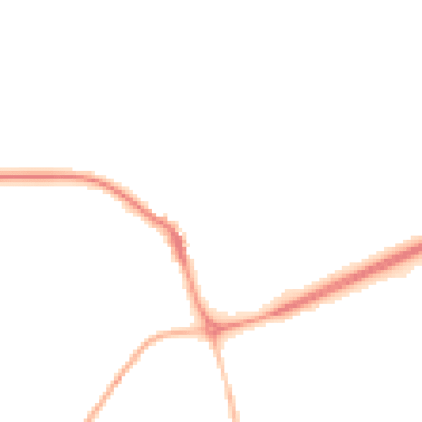 Night-time road noise heatmap for NR25 6AW