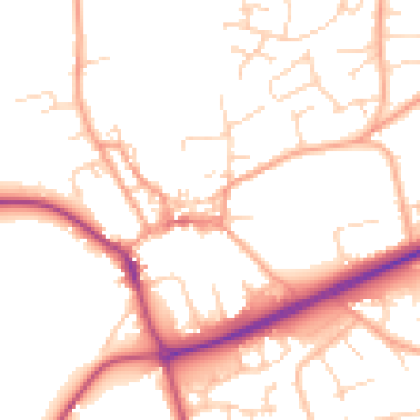 Daytime road noise heatmap for NR25 6BD