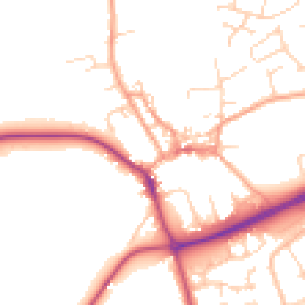 Daytime road noise heatmap for NR25 6BH