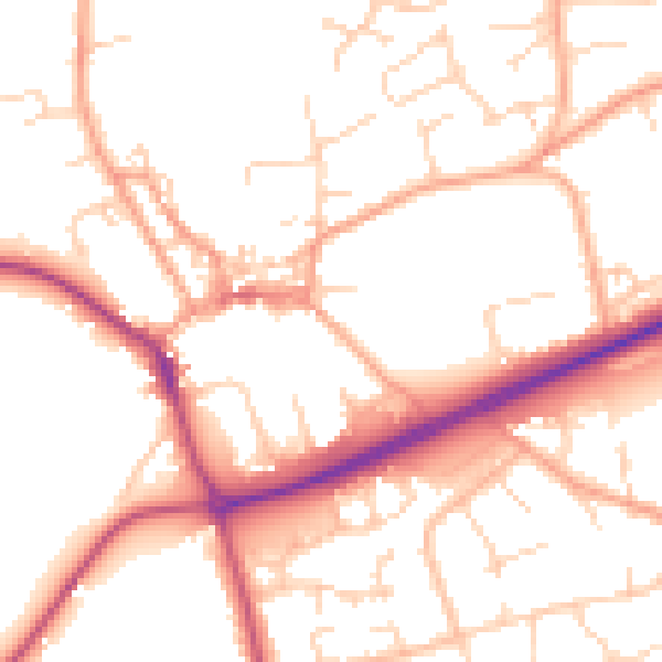 Daytime road noise heatmap for NR25 6BS