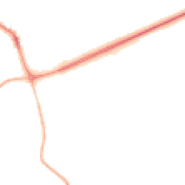 Night-time road noise heatmap for NR25 6BU