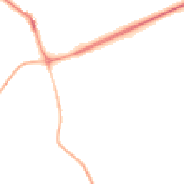 Night-time road noise heatmap for NR25 6BY