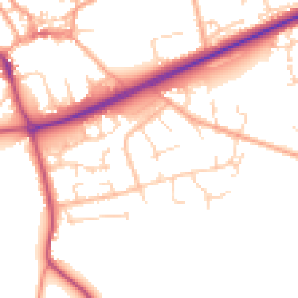 Daytime road noise heatmap for NR25 6DB