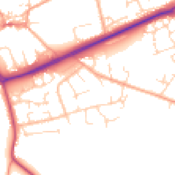 Daytime road noise heatmap for NR25 6DD