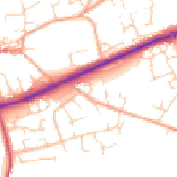 Daytime road noise heatmap for NR25 6DP