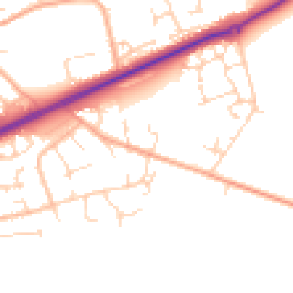 Daytime road noise heatmap for NR25 6DQ