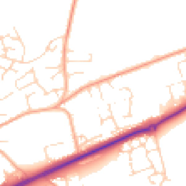 Daytime road noise heatmap for NR25 6DT