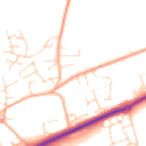 Daytime road noise heatmap for NR25 6DY