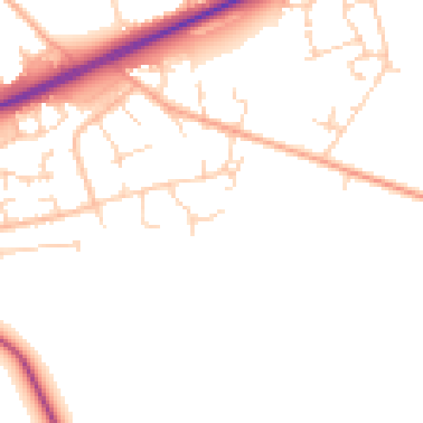 Daytime road noise heatmap for NR25 6EP