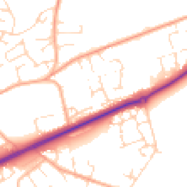 Daytime road noise heatmap for NR25 6FE