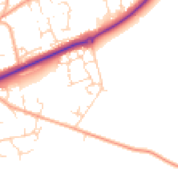 Daytime road noise heatmap for NR25 6GE