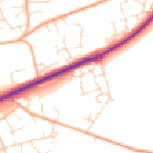 Daytime road noise heatmap for NR25 6GP