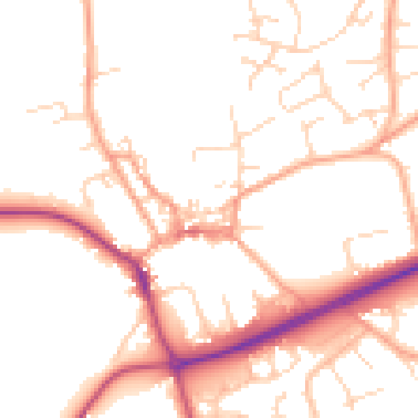 Daytime road noise heatmap for NR25 6HP