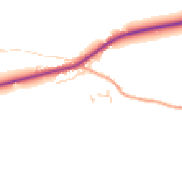 Daytime road noise heatmap for NR25 6NL