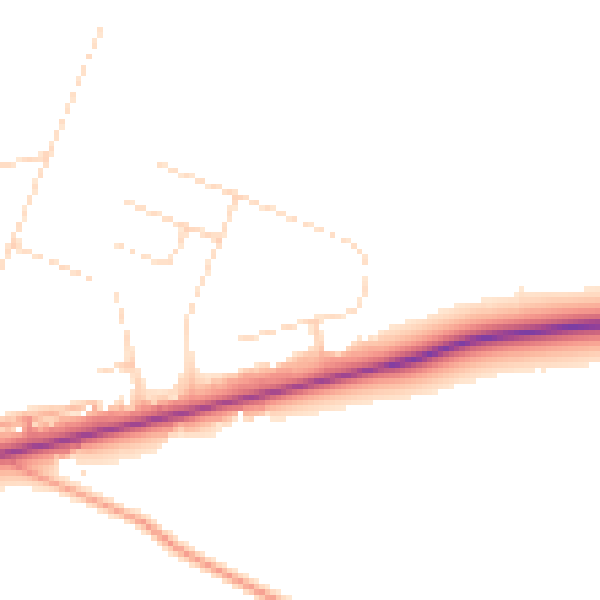 Daytime road noise heatmap for NR25 6QF