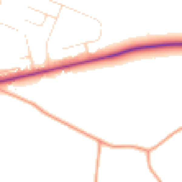 Daytime road noise heatmap for NR25 6QN