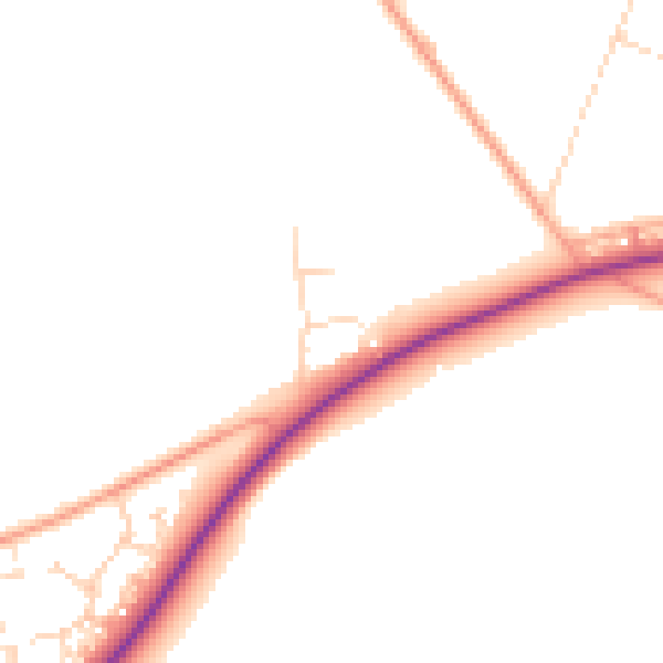 Daytime road noise heatmap for NR25 6QR