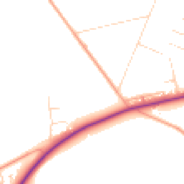 Daytime road noise heatmap for NR25 6QS