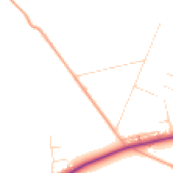 Daytime road noise heatmap for NR25 6QT
