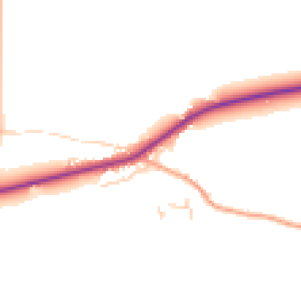 Daytime road noise heatmap for NR25 6QW