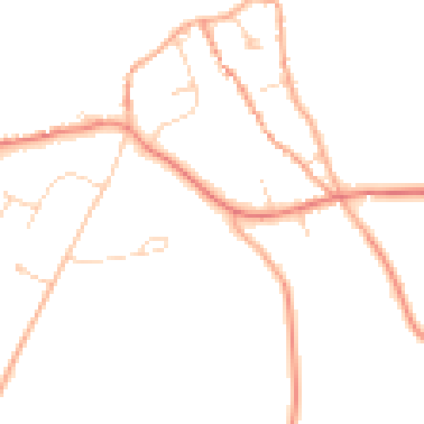 Daytime road noise heatmap for NR25 7DL