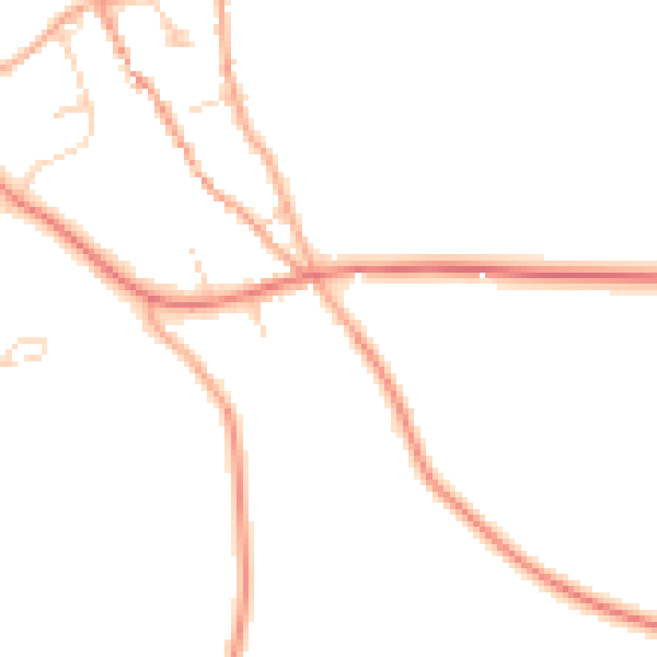 Daytime road noise heatmap for NR25 7NJ