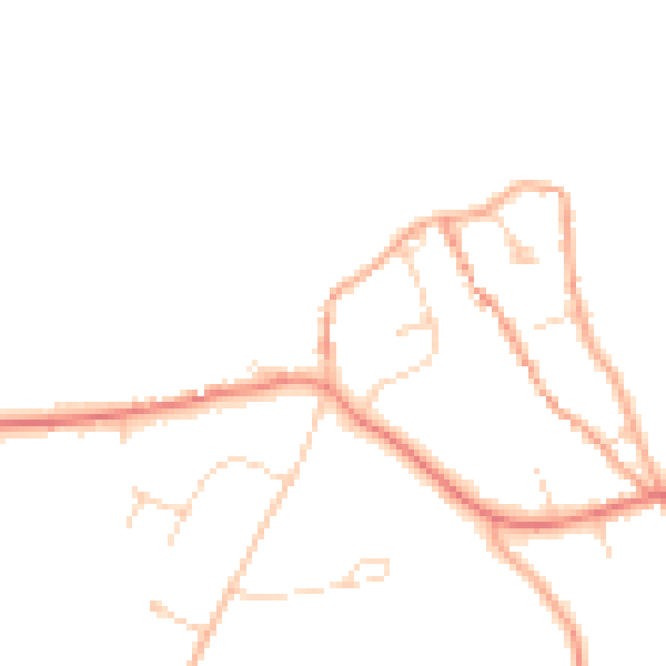 Daytime road noise heatmap for NR25 7NQ