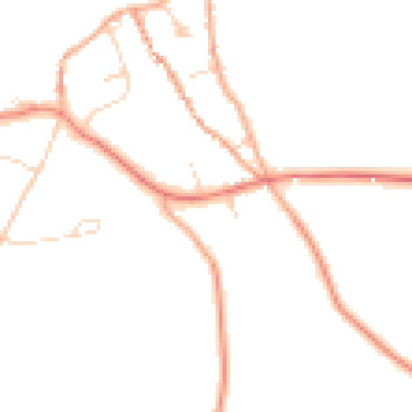 Daytime road noise heatmap for NR25 7NZ