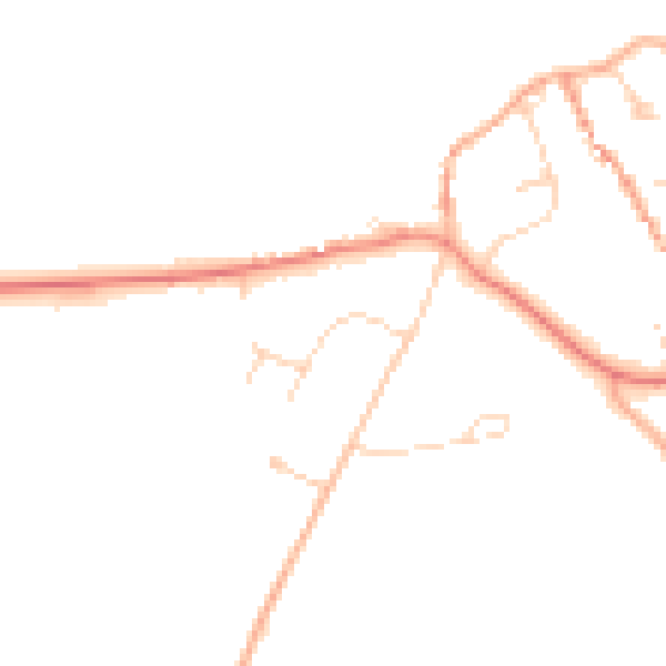 Daytime road noise heatmap for NR25 7PQ