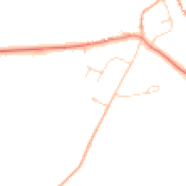Daytime road noise heatmap for NR25 7QU