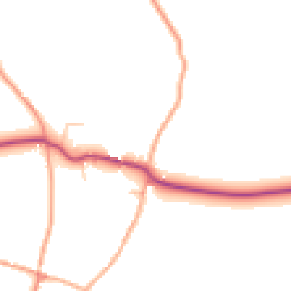 Daytime road noise heatmap for NR25 7YH