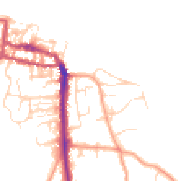 Daytime road noise heatmap for NR27 0AE