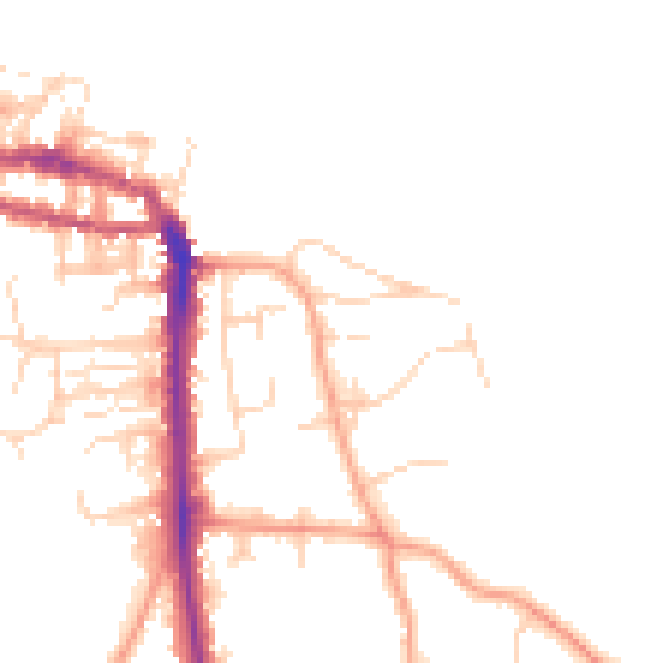 Daytime road noise heatmap for NR27 0AL