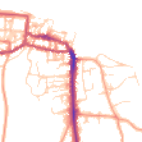 Daytime road noise heatmap for NR27 0AX