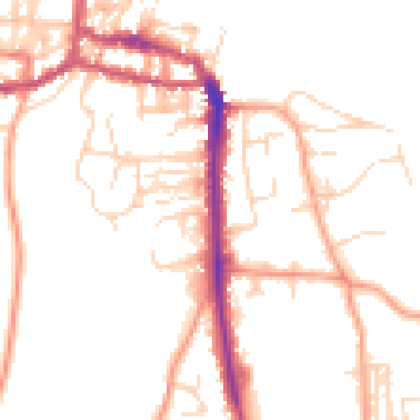 Daytime road noise heatmap for NR27 0AY