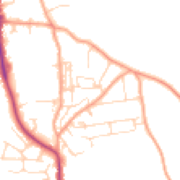 Daytime road noise heatmap for NR27 0BX